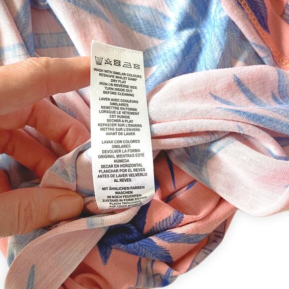 ASOS : NEW Tropical Flamingo Racerback Tank Pink Blue Palm Print : XL - Picture 8 of 9